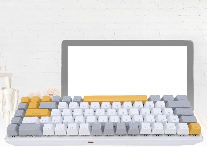 68 Keys Blue Switch Mechanical Gaming Keyboard RGB Wired 60 Percent For PC Laptop Yellow Gray White - Image 5